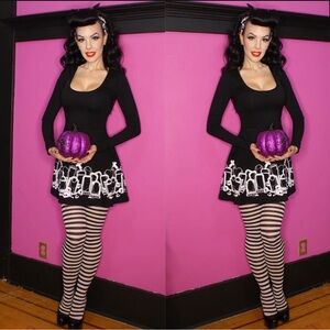 Black and white Sourpuss graveyard skater dress